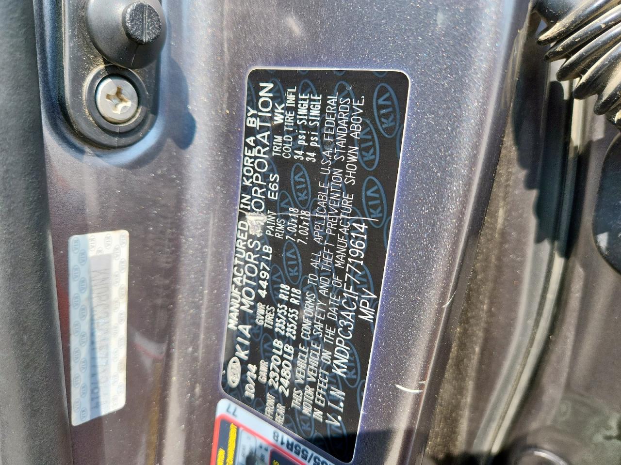 2015 Kia Sportage Ex VIN: KNDPC3AC1F7719614 Lot: 81497505