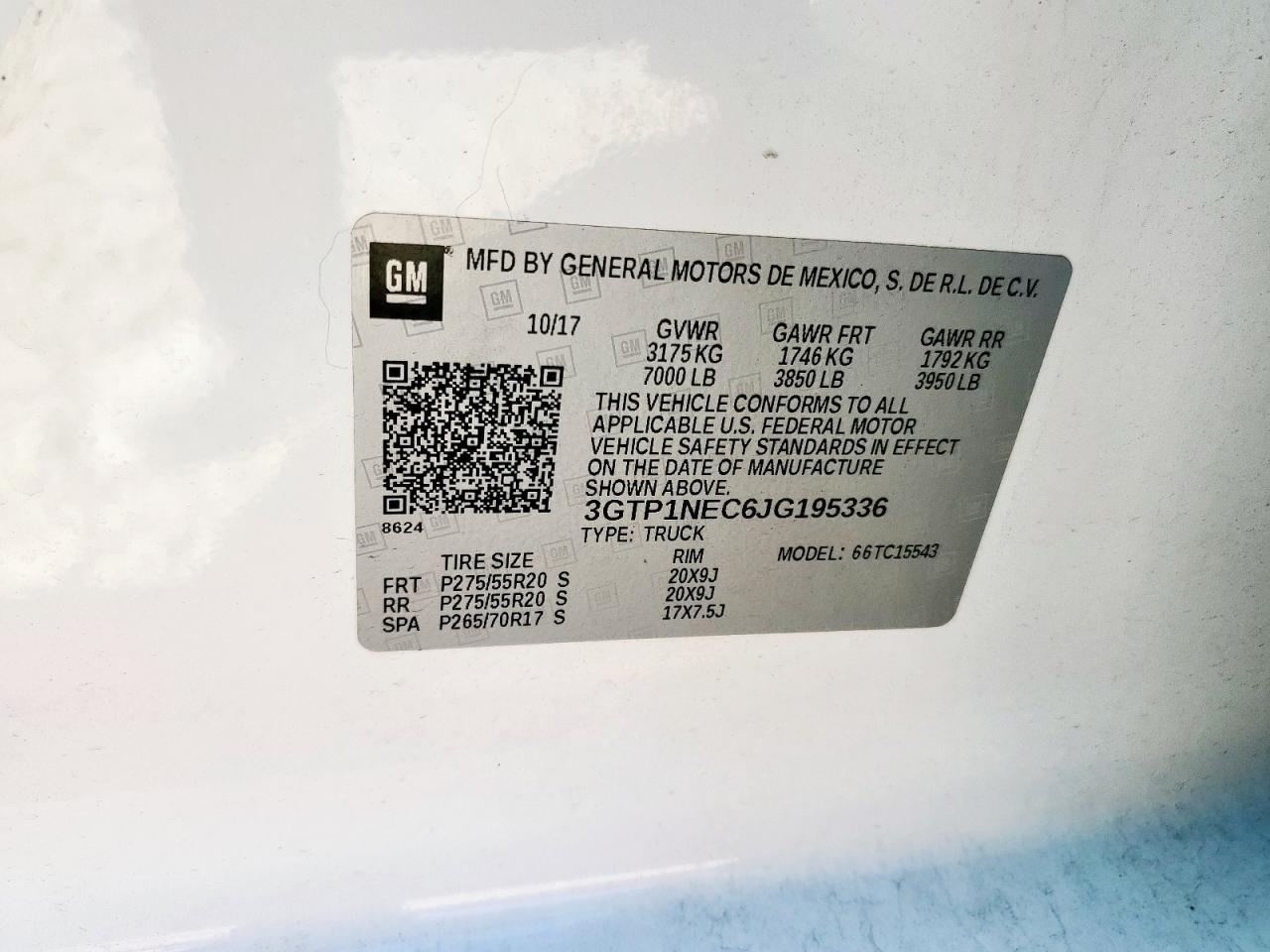 2018 GMC Sierra C1500 Slt VIN: 3GTP1NEC6JG195336 Lot: 71371565