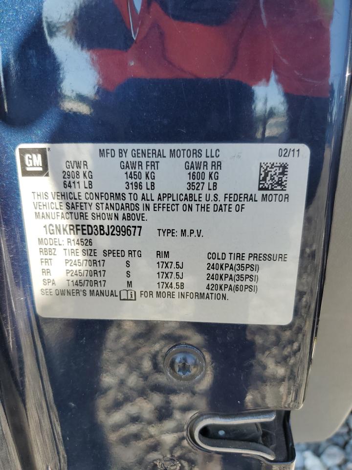 2011 Chevrolet Traverse Ls VIN: 1GNKRFED3BJ299677 Lot: 71548105