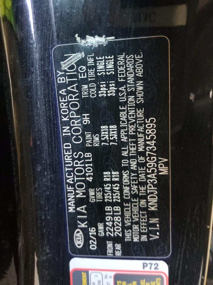 2016 Kia Soul + VIN: KNDJP3A59G7345895 Lot: 84432575