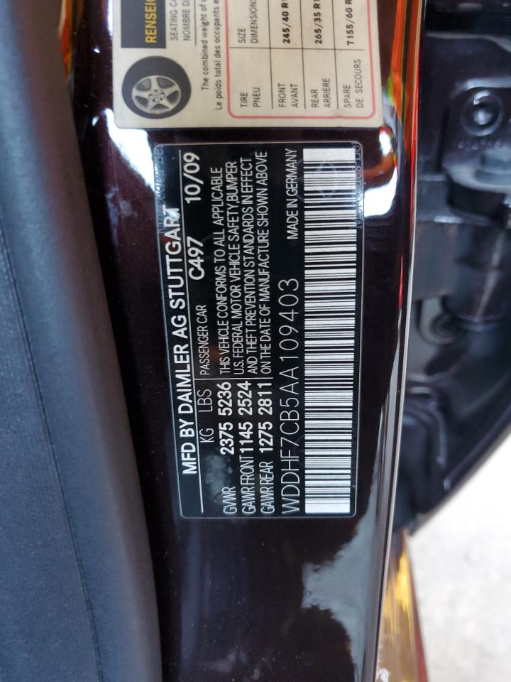 2010 Mercedes-Benz E 550 VIN: WDDHF7CB5AA109403 Lot: 81671655
