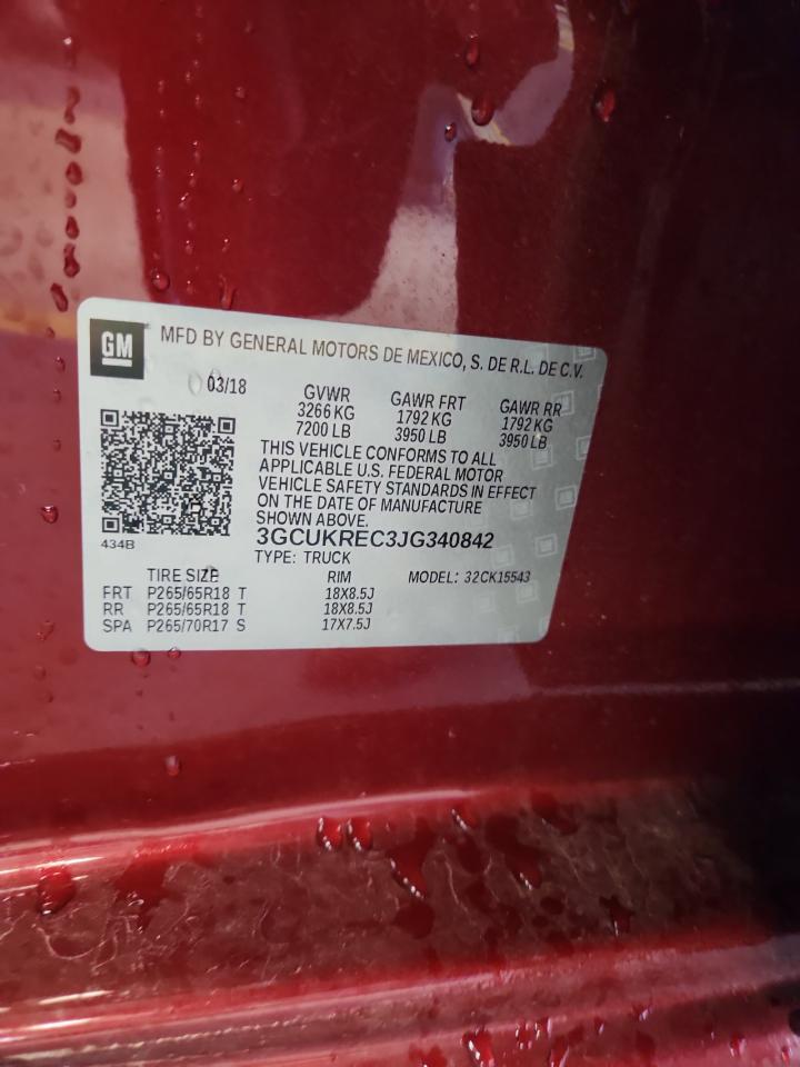 2018 Chevrolet Silverado K1500 Lt VIN: 3GCUKREC3JG340842 Lot: 81731595