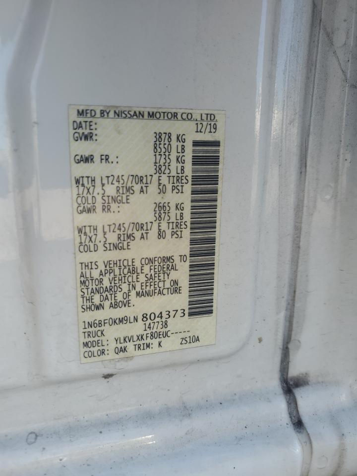 2020 Nissan Nv 1500 S VIN: 1N6BF0KM9LN804373 Lot: 70981065