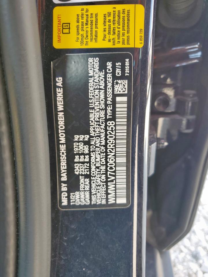 2022 Mini Cooper S Clubman VIN: WMWLV7C06N2R90258 Lot: 80619565