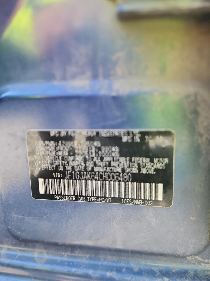 2012 Subaru Impreza Limited VIN: JF1GJAK64CH006480 Lot: 80297995