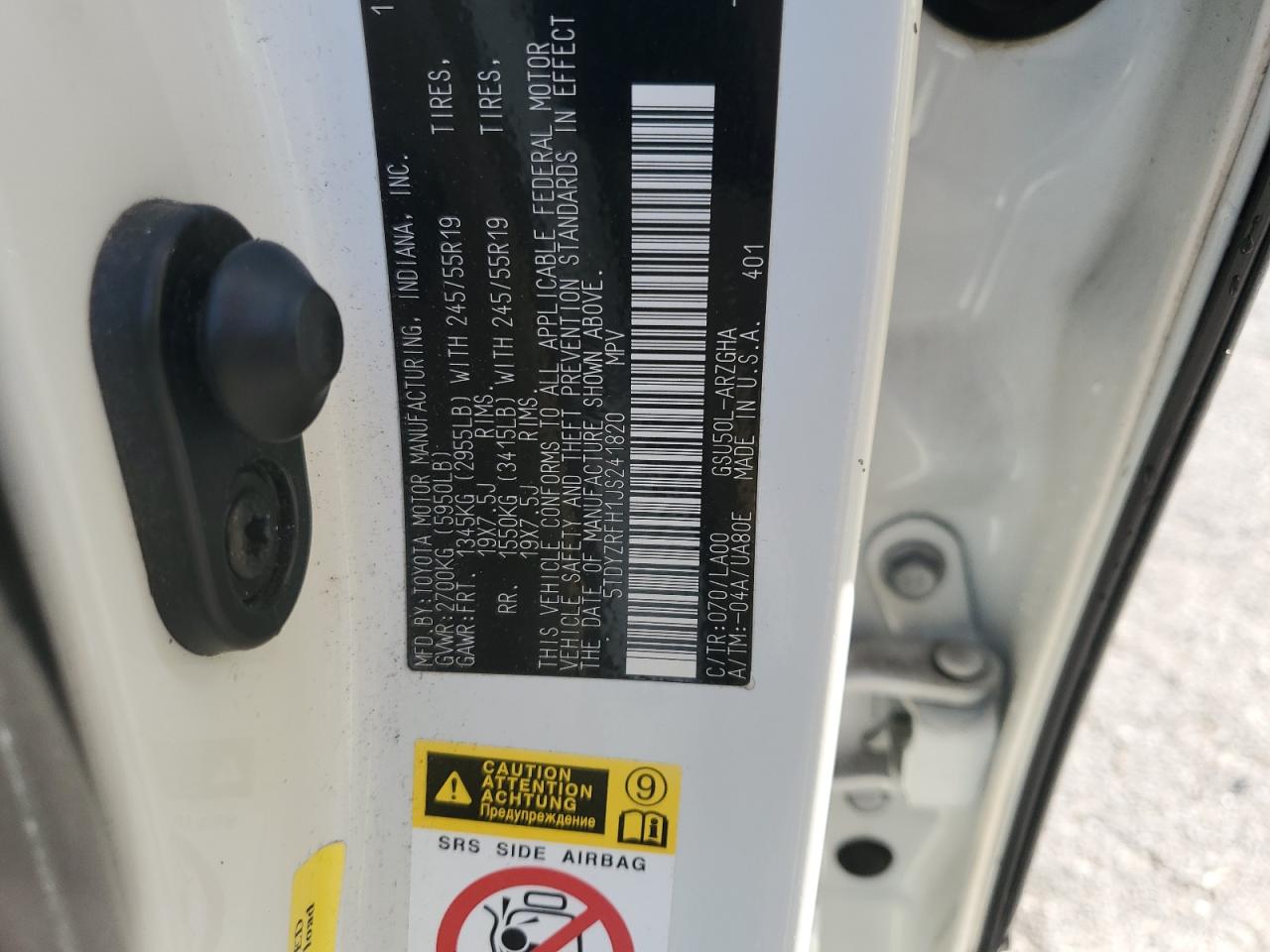 2018 Toyota Highlander Limited VIN: 5TDYZRFH1JS241820 Lot: 81296305