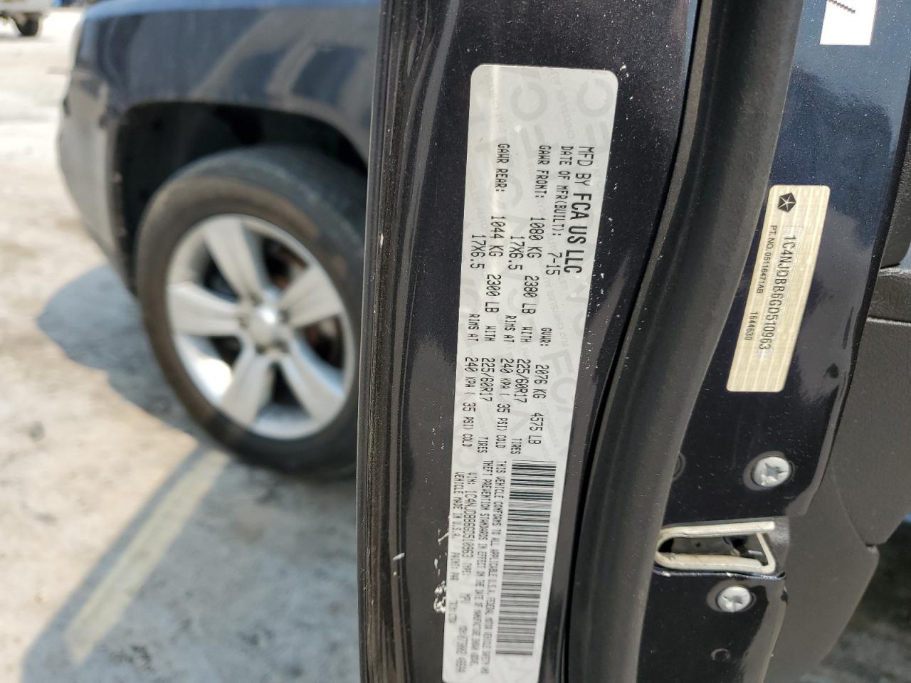 2016 Jeep Compass Sport VIN: 1C4NJDBB6GD510963 Lot: 81392215