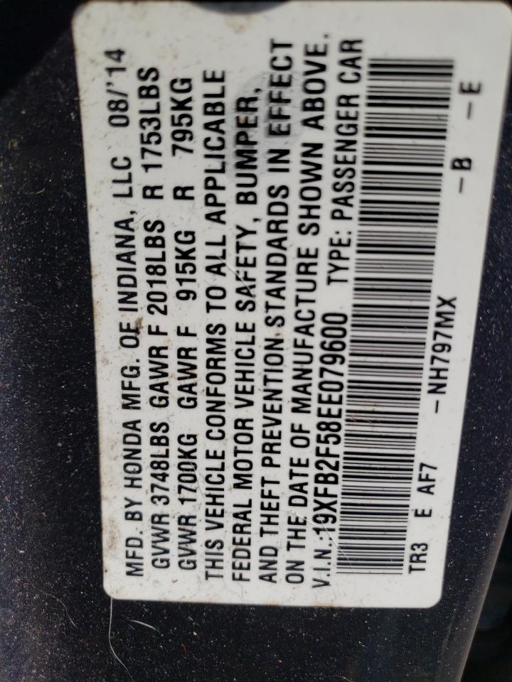 2014 Honda Civic Lx VIN: 19XFB2F58EE079600 Lot: 80846565