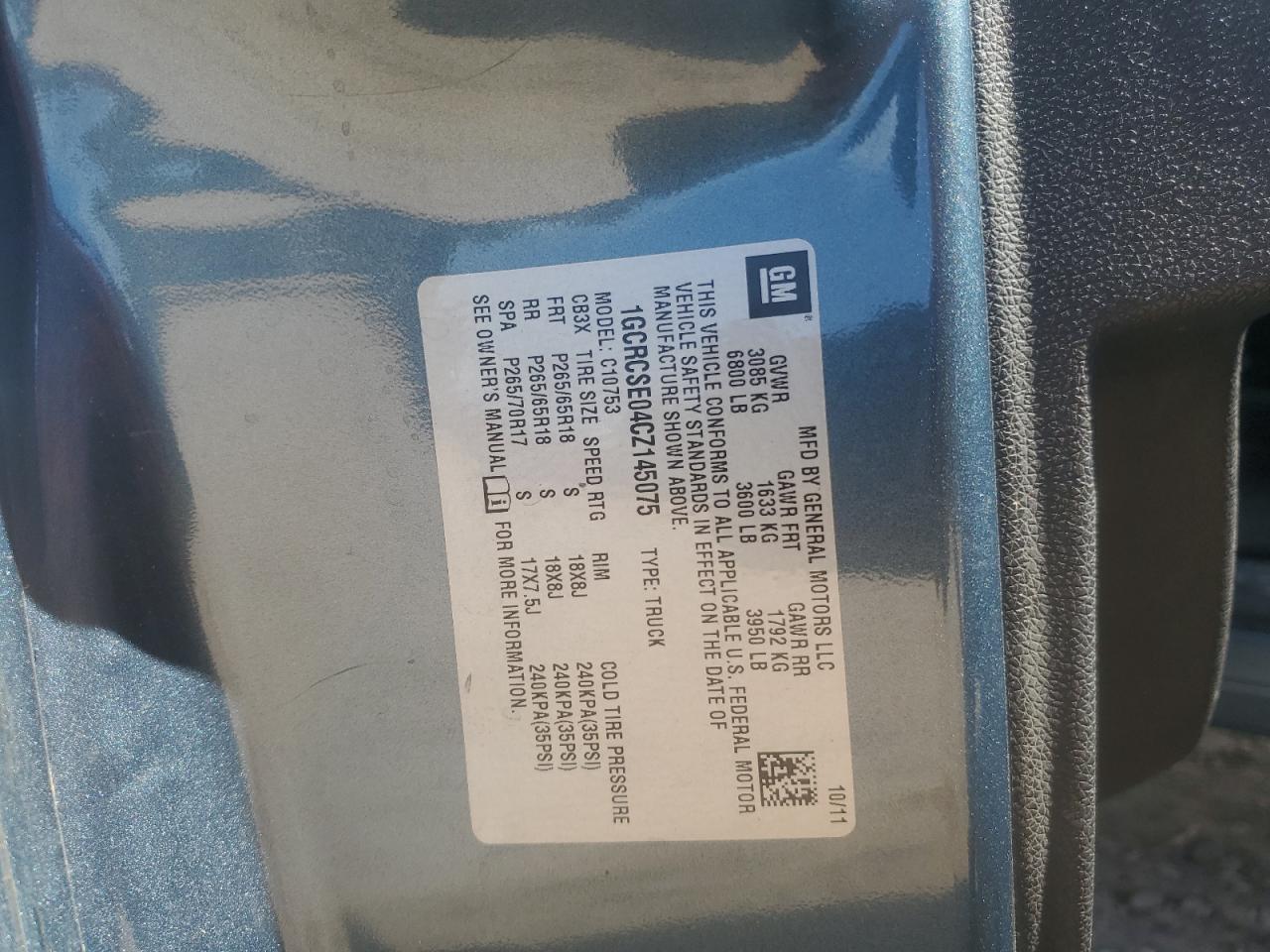 2012 Chevrolet Silverado C1500 Lt VIN: 1GCRCSE04CZ145075 Lot: 71230815