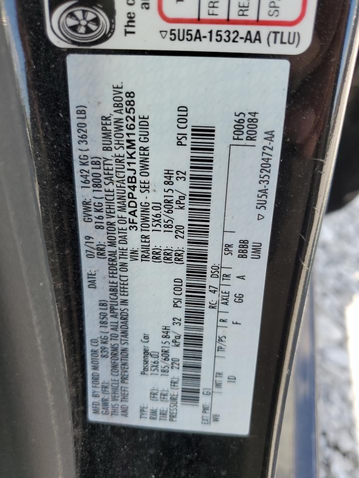 2019 Ford Fiesta Se VIN: 3FADP4BJ1KM162588 Lot: 80379985