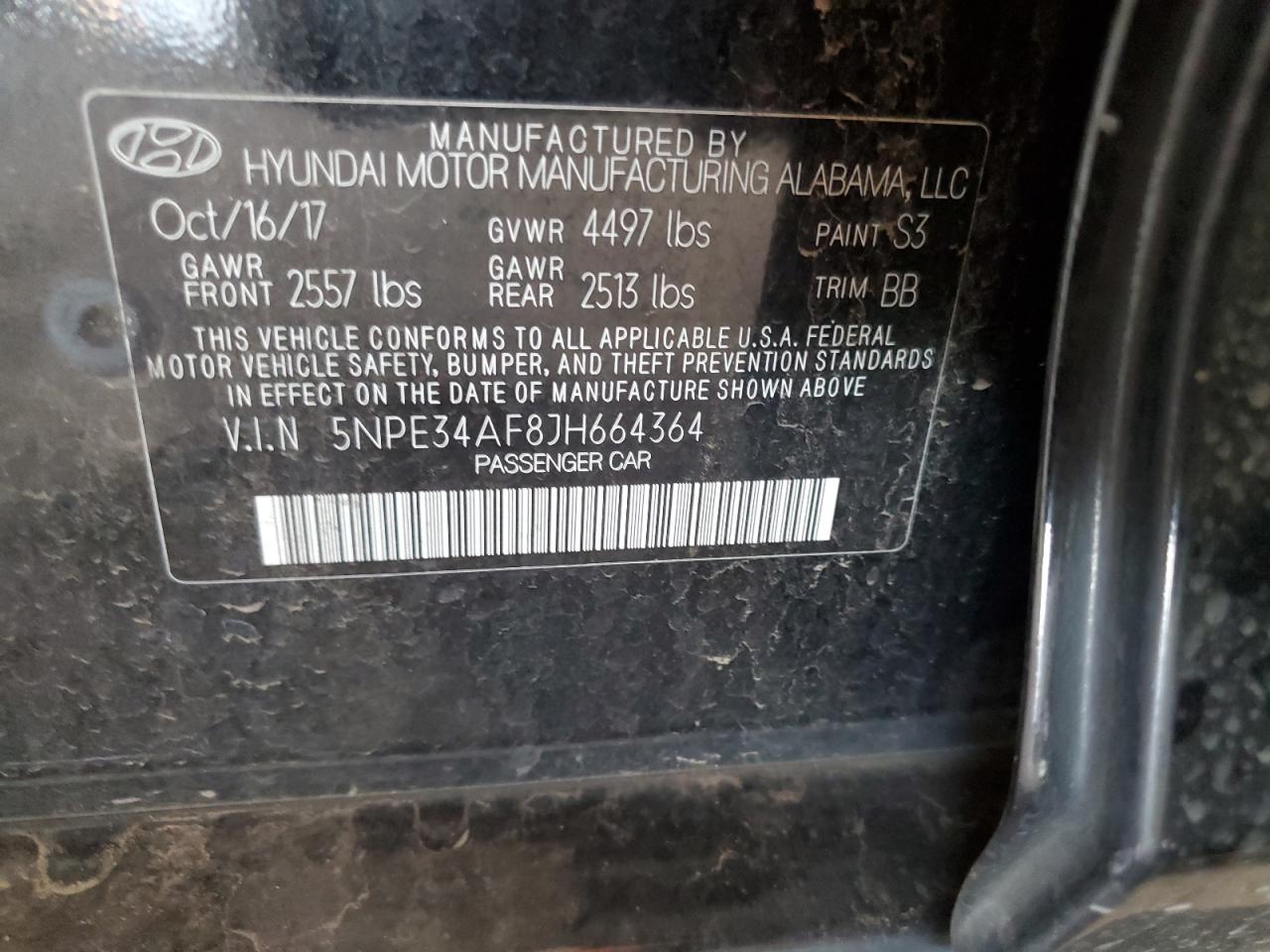 2018 Hyundai Sonata Sport VIN: 5NPE34AF8JH664364 Lot: 84784125