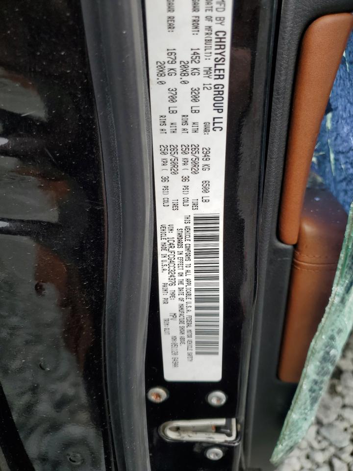 2012 Jeep Grand Cherokee Overland VIN: 1C4RJFCG4CC324376 Lot: 84261655