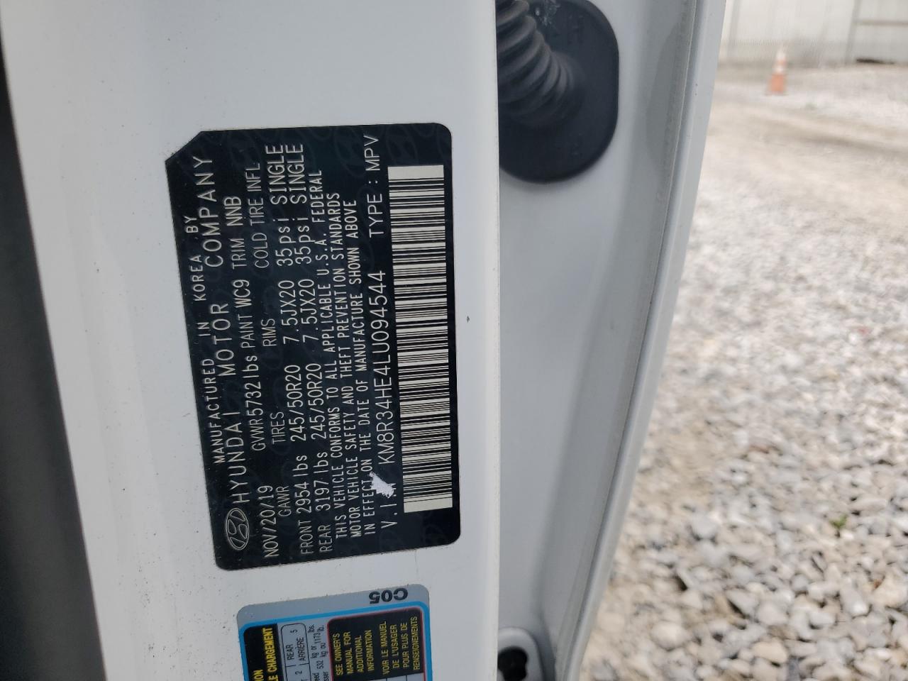 2020 Hyundai Palisade Sel VIN: KM8R34HE4LU094544 Lot: 69973975