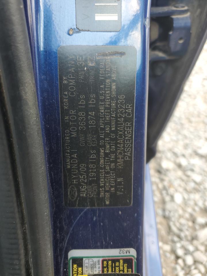 2010 Hyundai Accent Gls VIN: KMHCN4ACXAU423236 Lot: 80471865