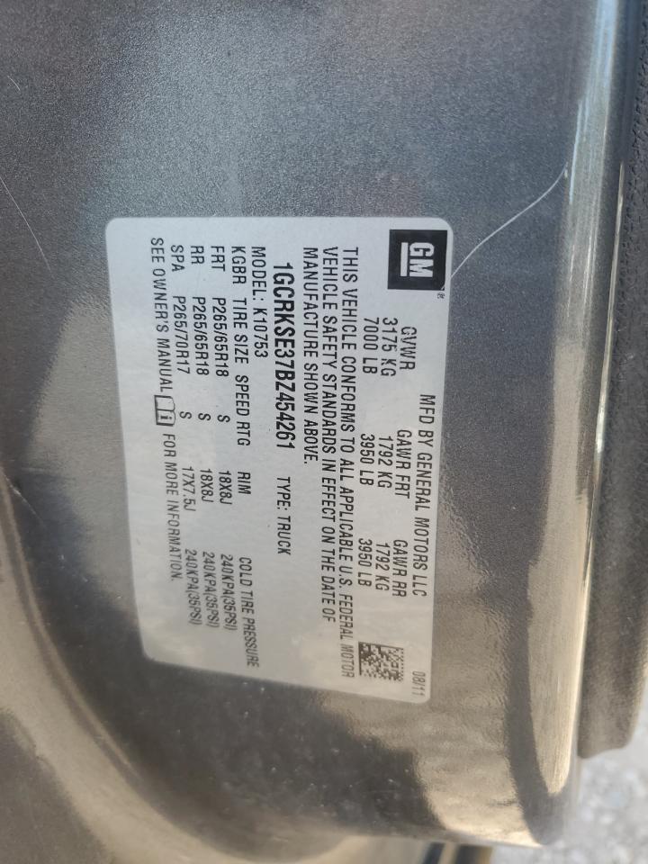 2011 Chevrolet Silverado K1500 Lt VIN: 1GCRKSE37BZ454261 Lot: 80290215