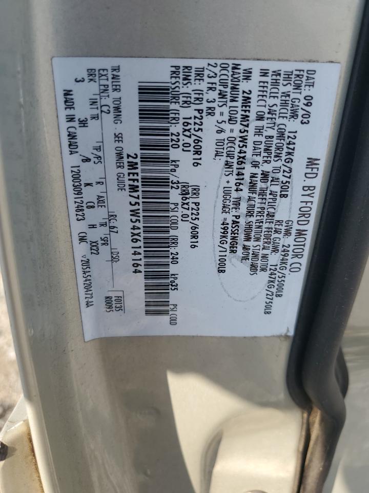 2004 Mercury Grand Marquis Ls VIN: 2MEFM75W54X614164 Lot: 82036645