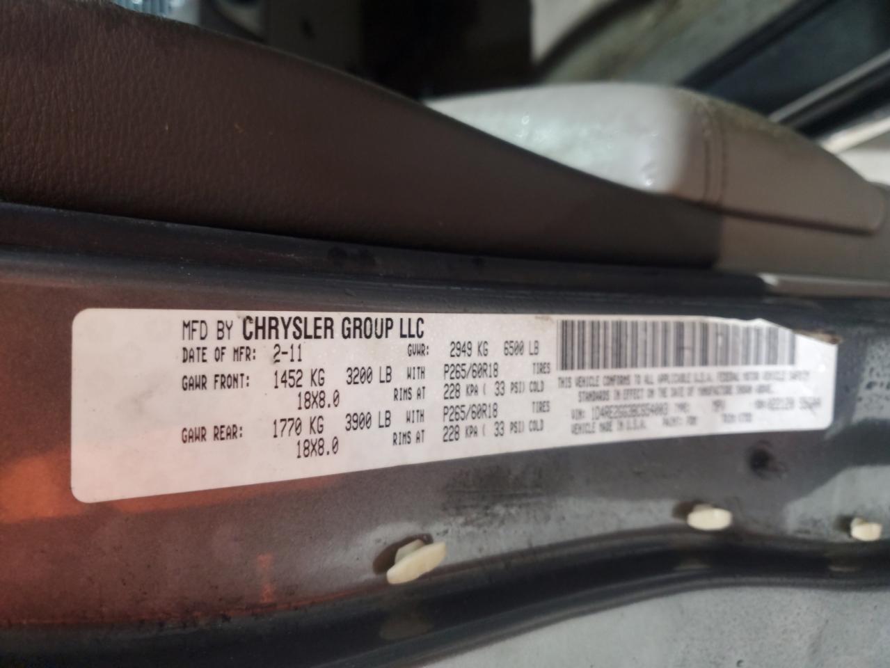 2011 Dodge Durango Express VIN: 1D4RE2GG3BC654003 Lot: 71812285