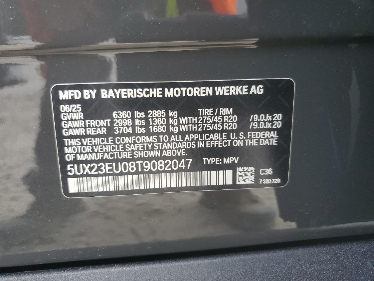2026 BMW X5 xDrive40I VIN: 5UX23EU08T9082047 Lot: 71994805