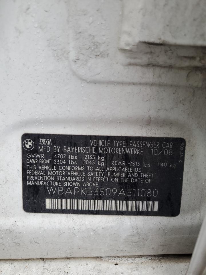 2009 BMW 328 Xi Sulev VIN: WBAPK53509A511080 Lot: 83993875