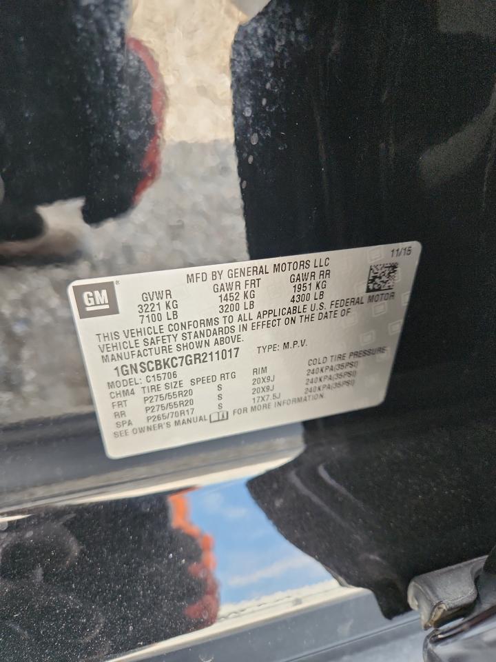2016 Chevrolet Tahoe C1500 Lt VIN: 1GNSCBKC7GR211017 Lot: 80079815