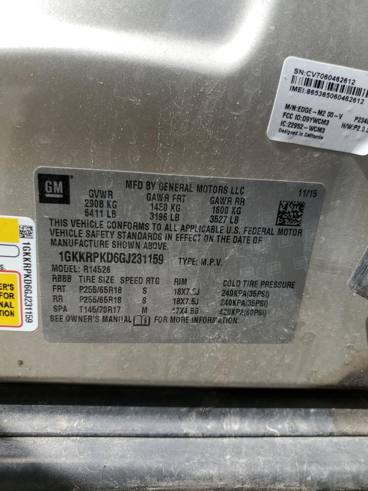 2016 GMC Acadia Sle VIN: 1GKKRPKD6GJ231159 Lot: 71371685