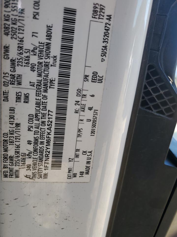 2015 Ford Transit T-250 VIN: 1FTNR2YM6FKA52177 Lot: 85203435