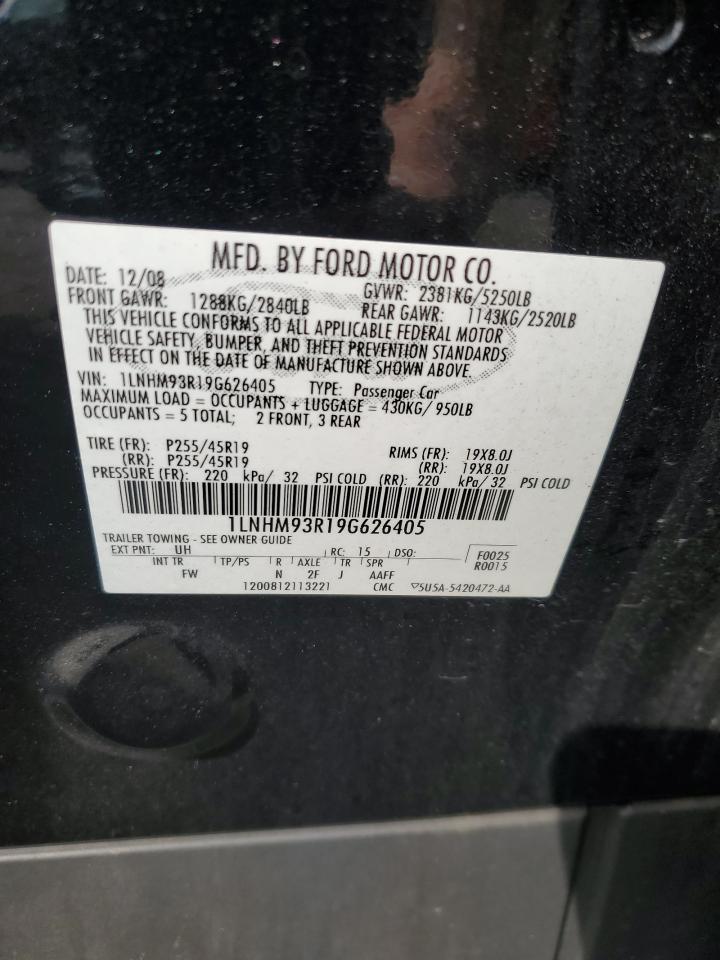 2009 Lincoln Mks VIN: 1LNHM93R19G626405 Lot: 81612945