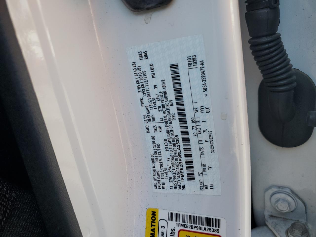 2024 Ford Bronco Wildtrak VIN: 1FMEE2BP9RLA25385 Lot: 80220155