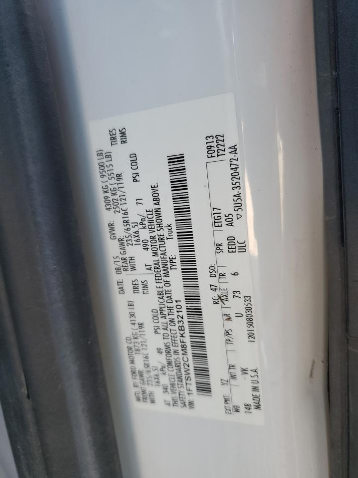 2015 Ford Transit T-350 VIN: 1FTSW2CM8FKB32101 Lot: 83976315