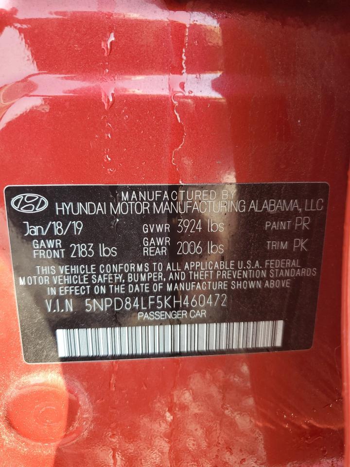 2019 Hyundai Elantra Sel VIN: 5NPD84LF5KH460472 Lot: 71026645