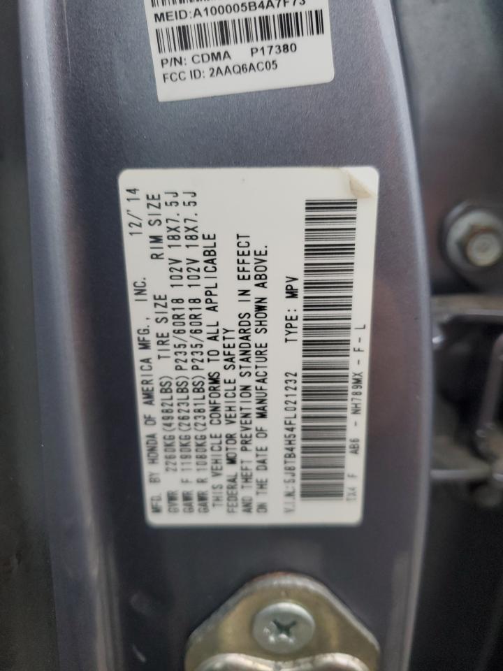 2015 Acura Rdx Technology VIN: 5J8TB4H54FL021232 Lot: 83847925