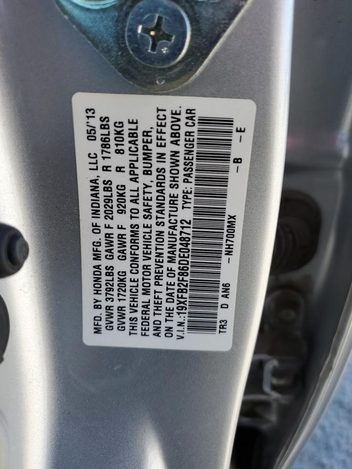 2013 Honda Civic Ex VIN: 19XFB2F86DE048712 Lot: 84013655