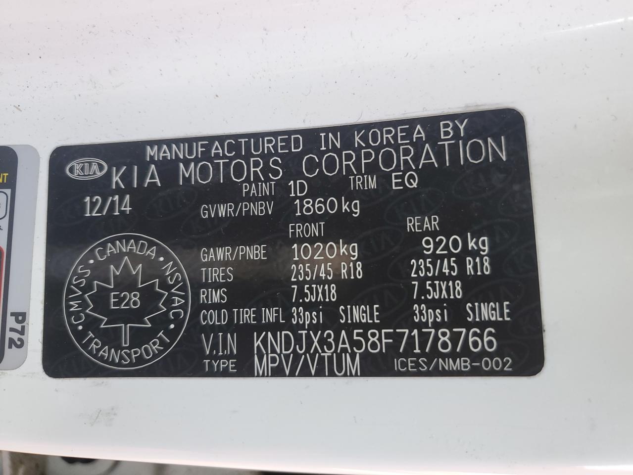 2015 Kia Soul ! VIN: KNDJX3A58F7178766 Lot: 80732725