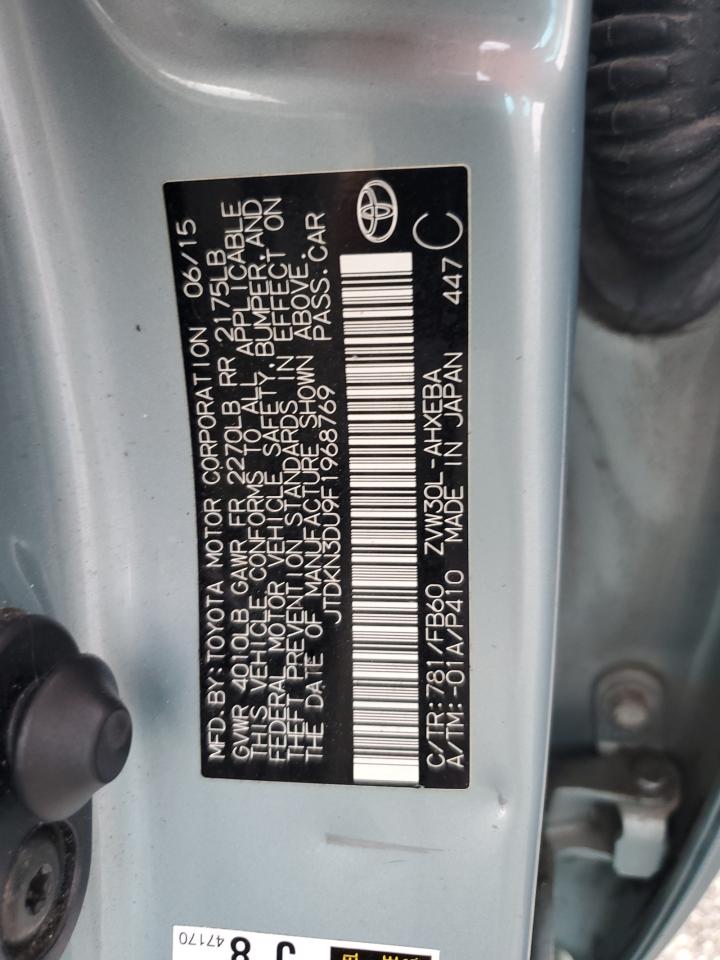 2015 Toyota Prius VIN: JTDKN3DU9F1968769 Lot: 71722585