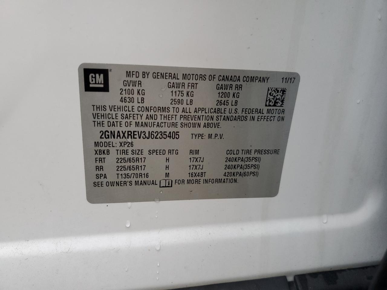 2018 Chevrolet Equinox Ls VIN: 2GNAXREV3J6235405 Lot: 83982375