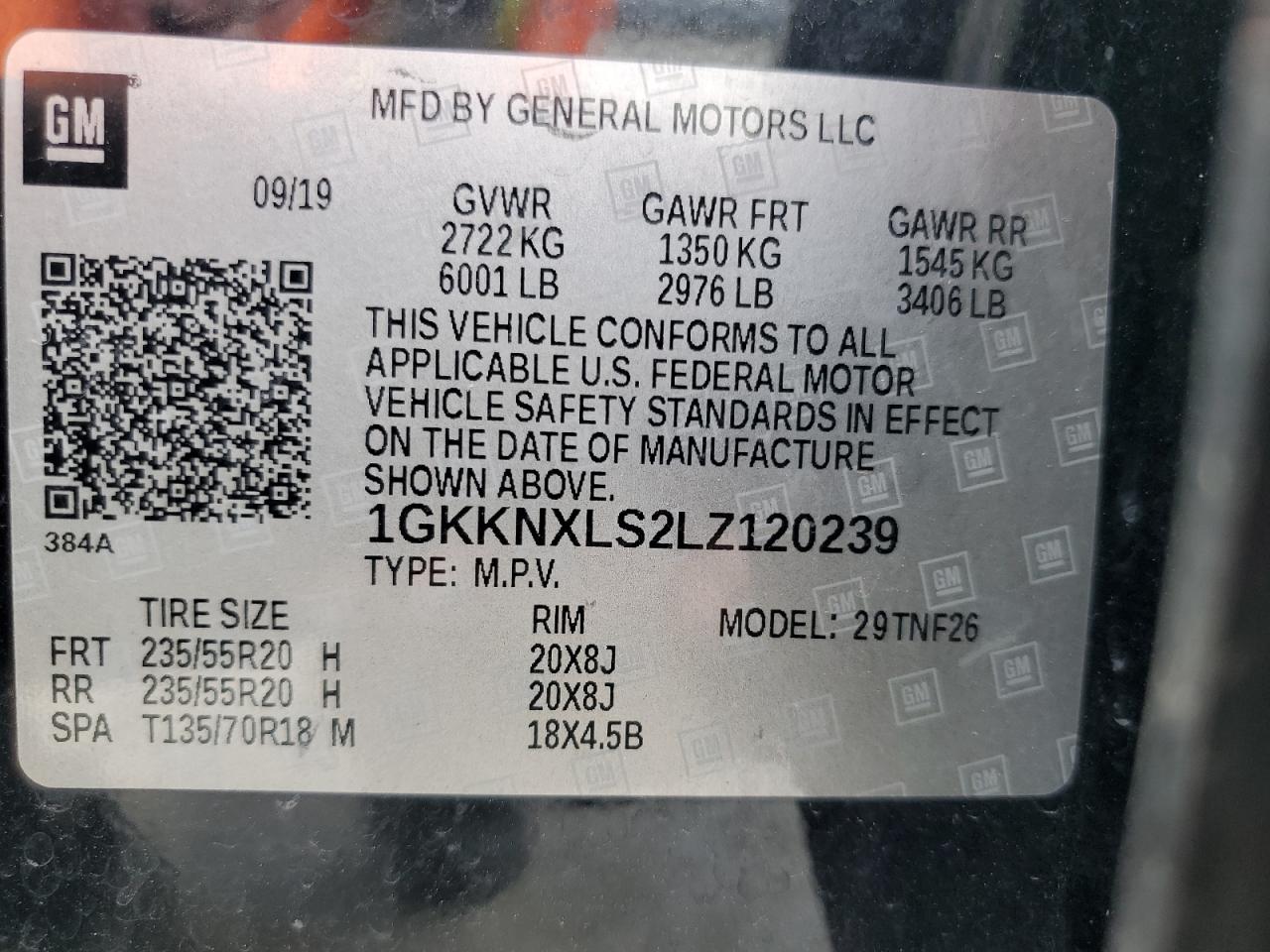 2020 GMC Acadia Denali VIN: 1GKKNXLS2LZ120239 Lot: 81208875