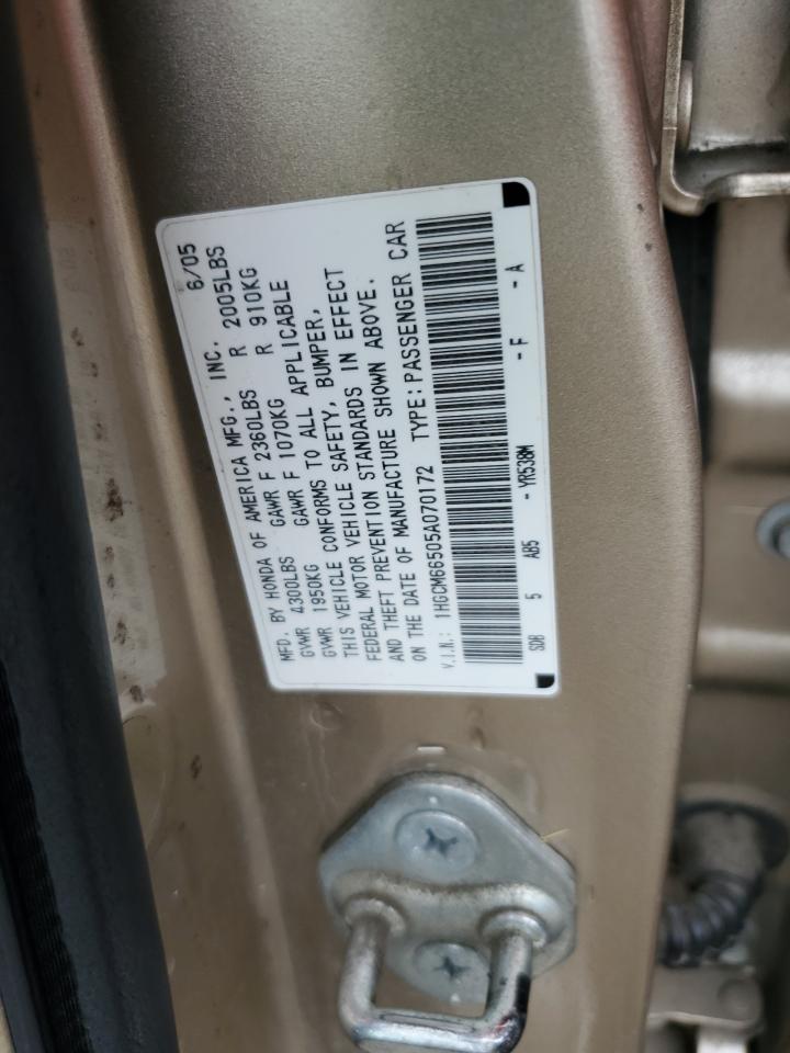 2005 Honda Accord Ex VIN: 1HGCM66505A070172 Lot: 83819895