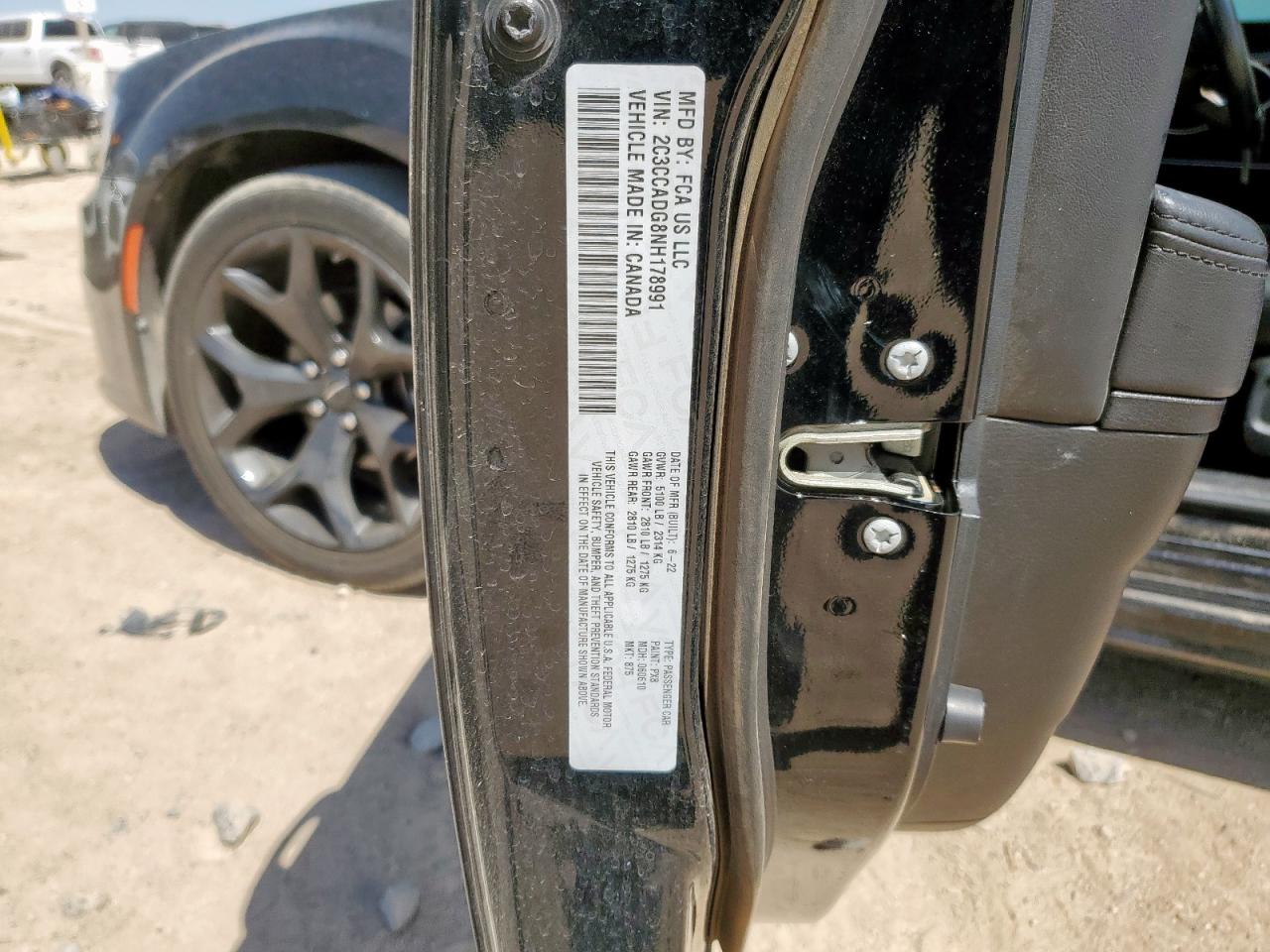 2022 Chrysler 300 Touring L VIN: 2C3CCADG8NH178991 Lot: 80082045