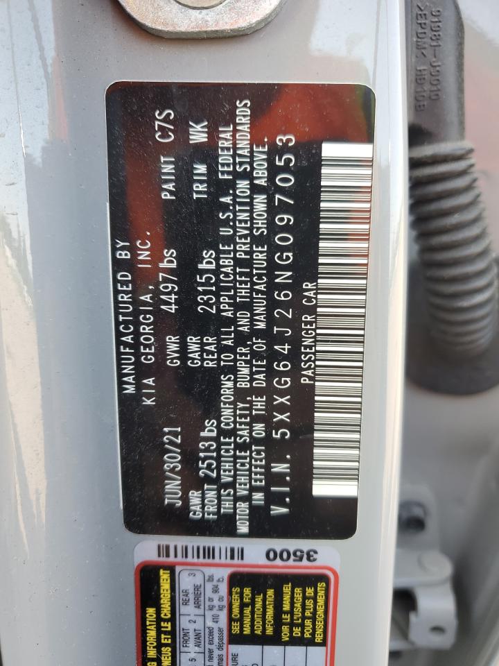 2022 Kia K5 Gt Line VIN: 5XXG64J26NG097053 Lot: 80874025