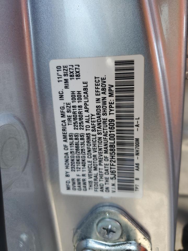 2011 Honda Accord Crosstour Exl VIN: 5J6TF2H58BL001609 Lot: 70775355