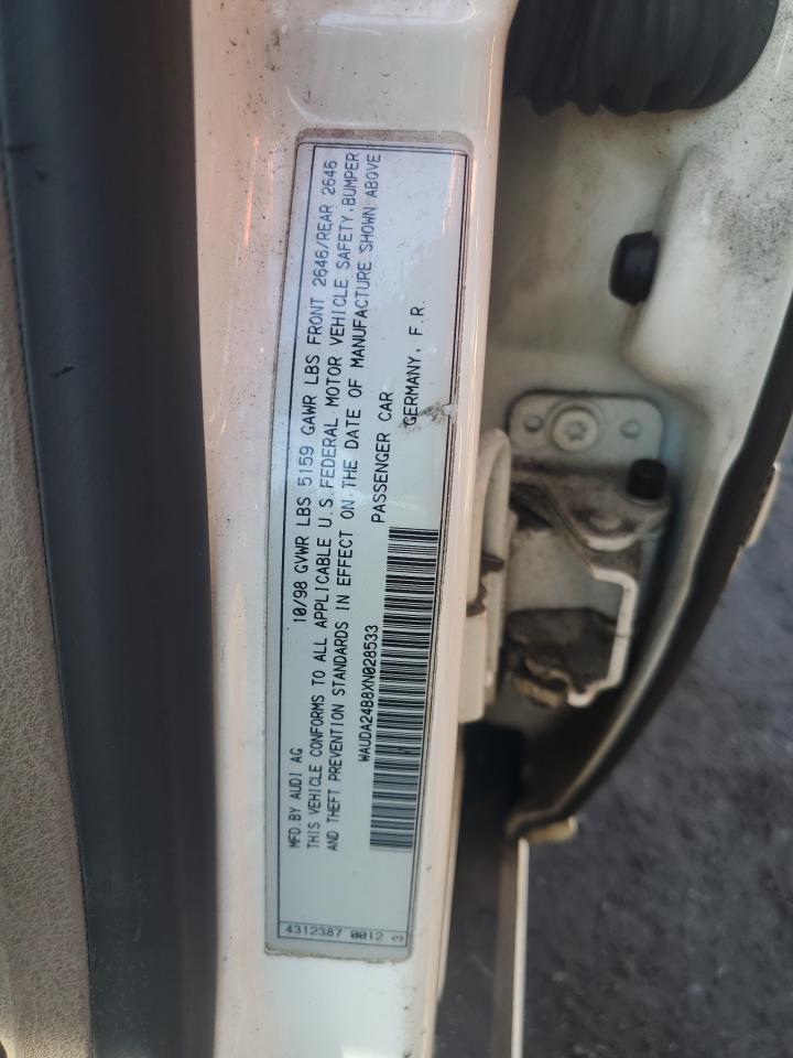 1999 Audi A6 Avant Quattro VIN: WAUDA24B8XN028533 Lot: 83839345