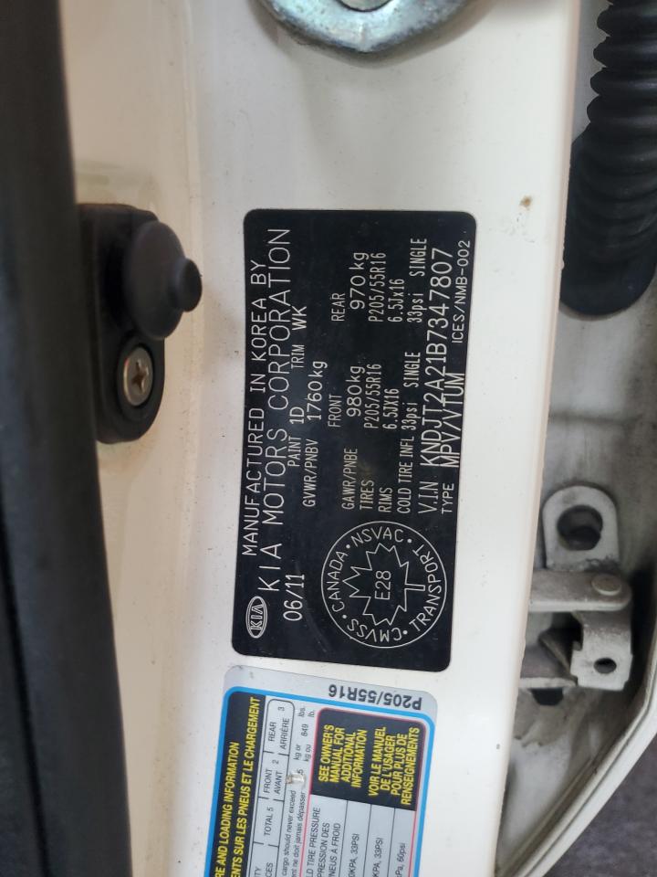 2011 Kia Soul + VIN: KNDJT2A21B7347807 Lot: 80338115