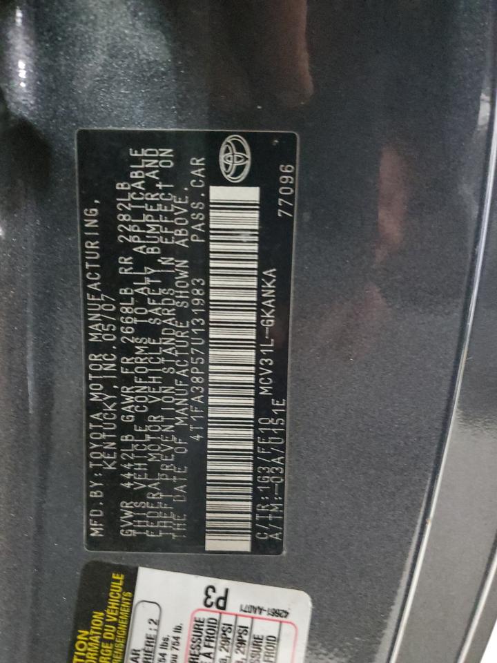 2007 Toyota Camry Solara Se VIN: 4T1FA38P57U131983 Lot: 80112355