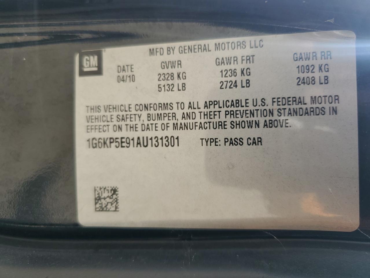 2010 Cadillac Dts Platinum VIN: 1G6KP5E91AU131301 Lot: 92828485