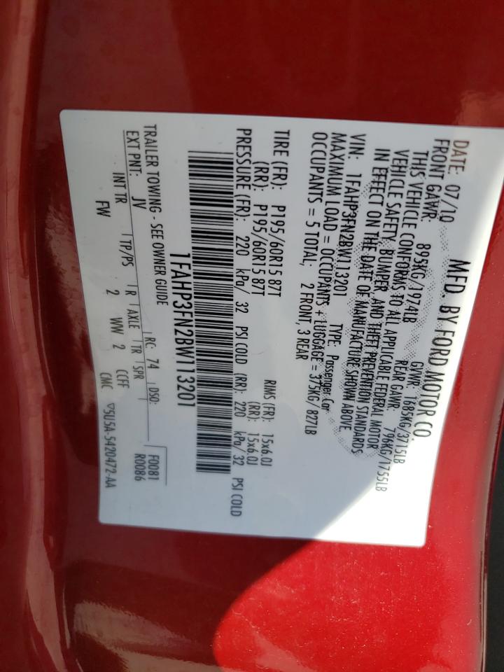 2011 Ford Focus Se VIN: 1FAHP3FN2BW113201 Lot: 80490575