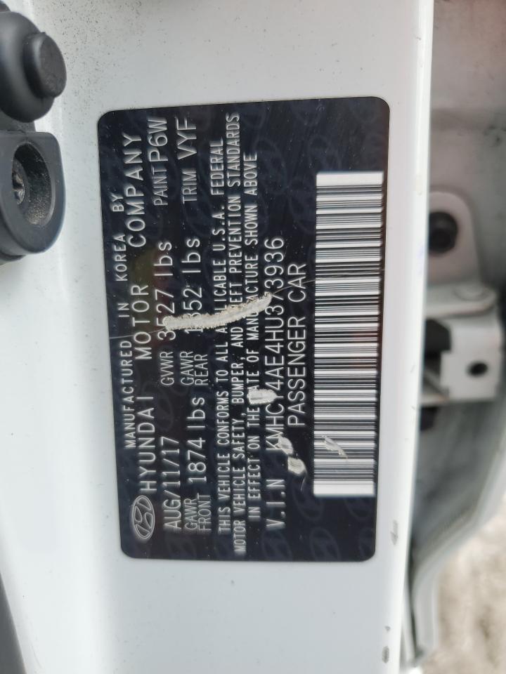 2017 Hyundai Accent Se VIN: KMHCT4AE4HU373936 Lot: 84035805
