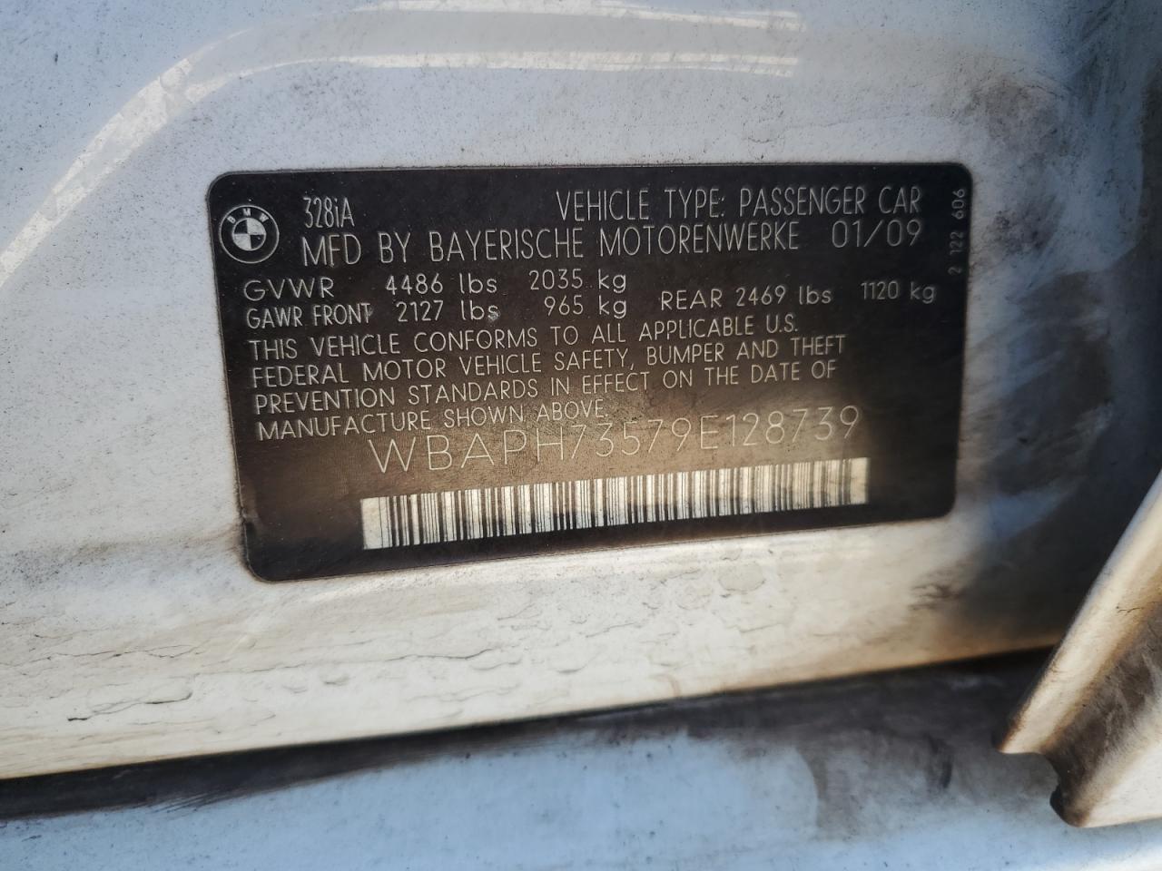 2009 BMW 328 I VIN: WBAPH73579E128739 Lot: 71607315