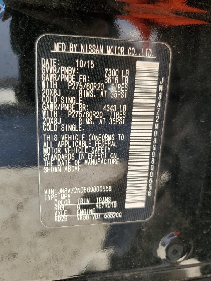 2016 Infiniti Qx80 VIN: JN8AZ2ND8G9800556 Lot: 80537685