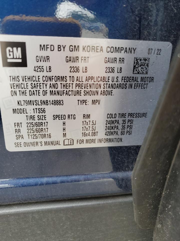 2022 Chevrolet Trailblazer Activ VIN: KL79MVSL9NB148883 Lot: 84476295