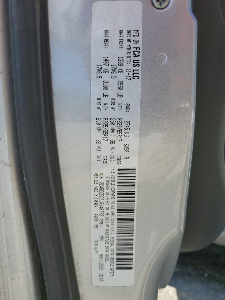 2018 Dodge Grand Caravan Gt VIN: 2C4RDGEG3JR140772 Lot: 71983645